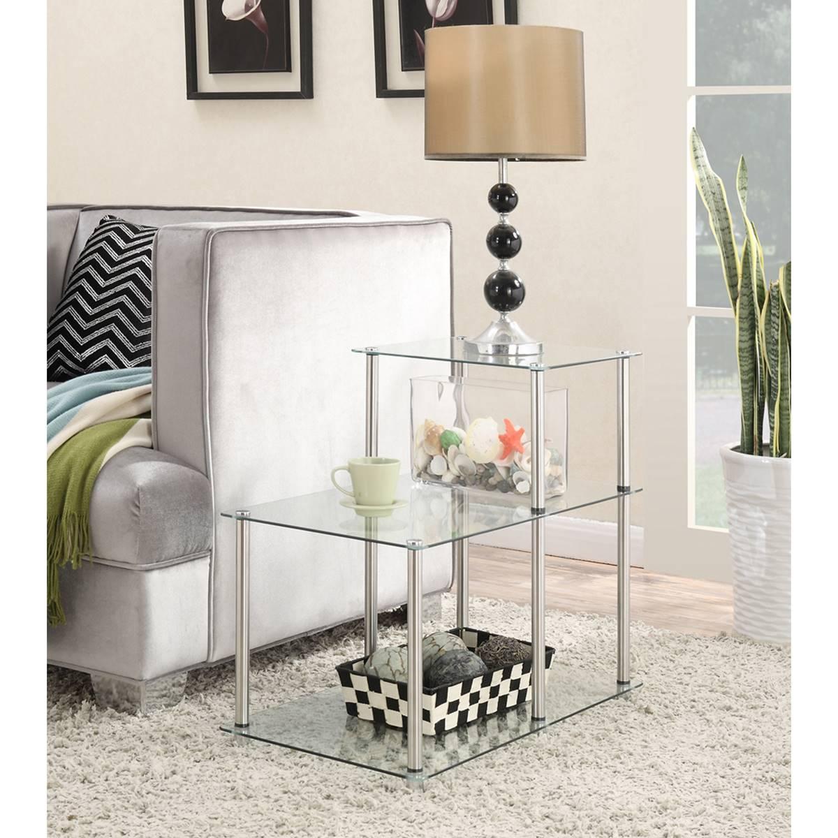 Convenience Concepts Designs2Go Classic Glass Chairside End Table