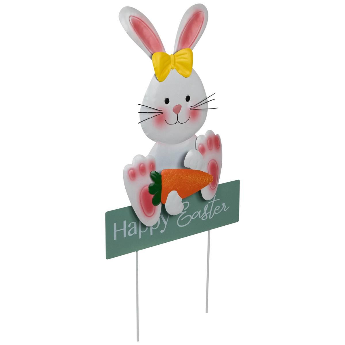 Northlight Seasonal Bunny with Carrot Easter Garden Stake