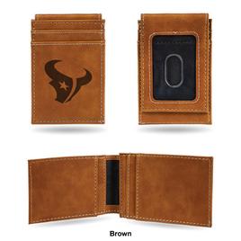 Mens NFL Houston Texans Faux Leather Front Pocket Wallet