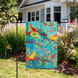 Northlight Seasonal Birds & Flowers Happy Spring Garden Flag