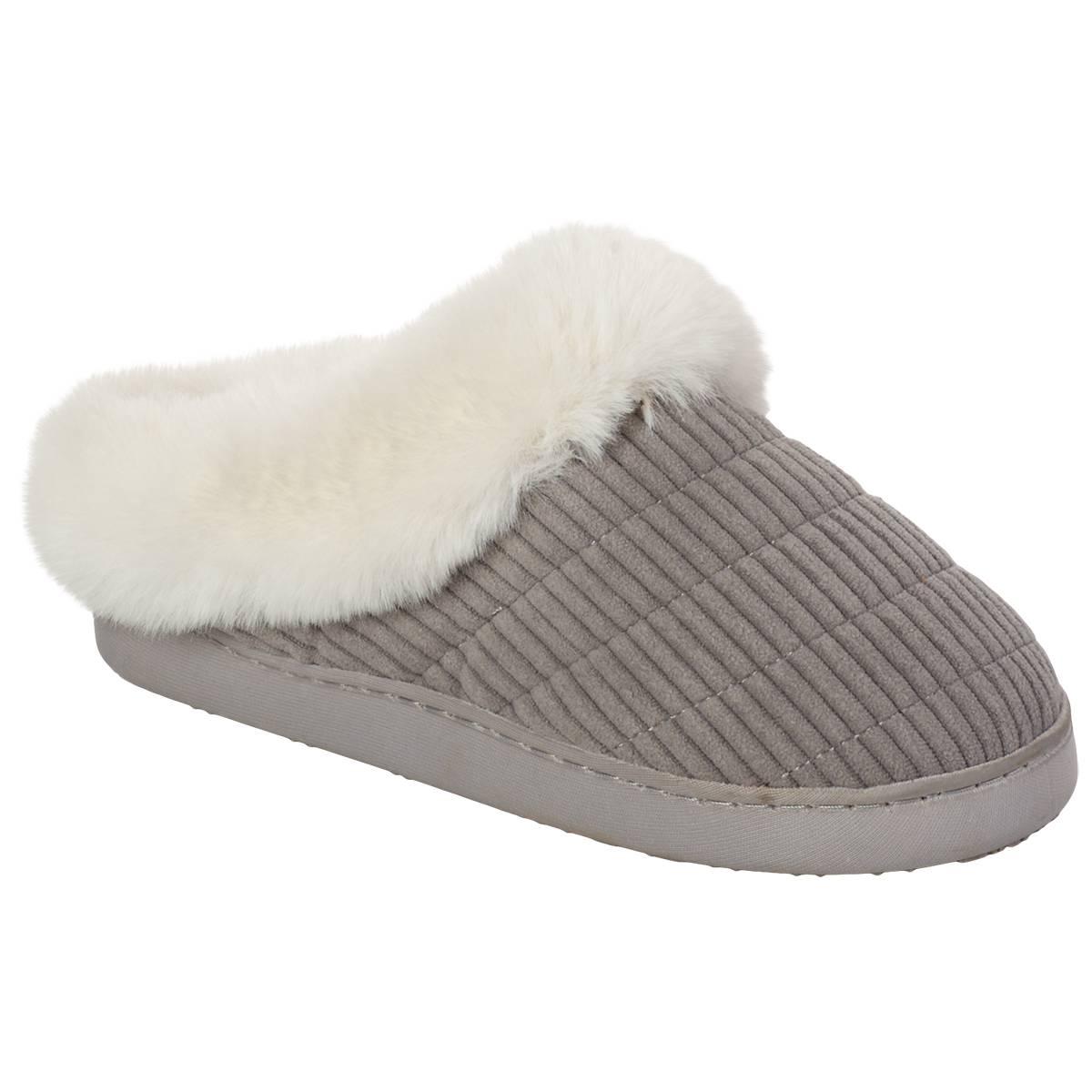 Womens Cuddl Duds(R) Corduroy Puff Clog Slipper