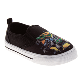 Little Boys Monster Jam Monster Truck  Slip On Canvas Sneakers
