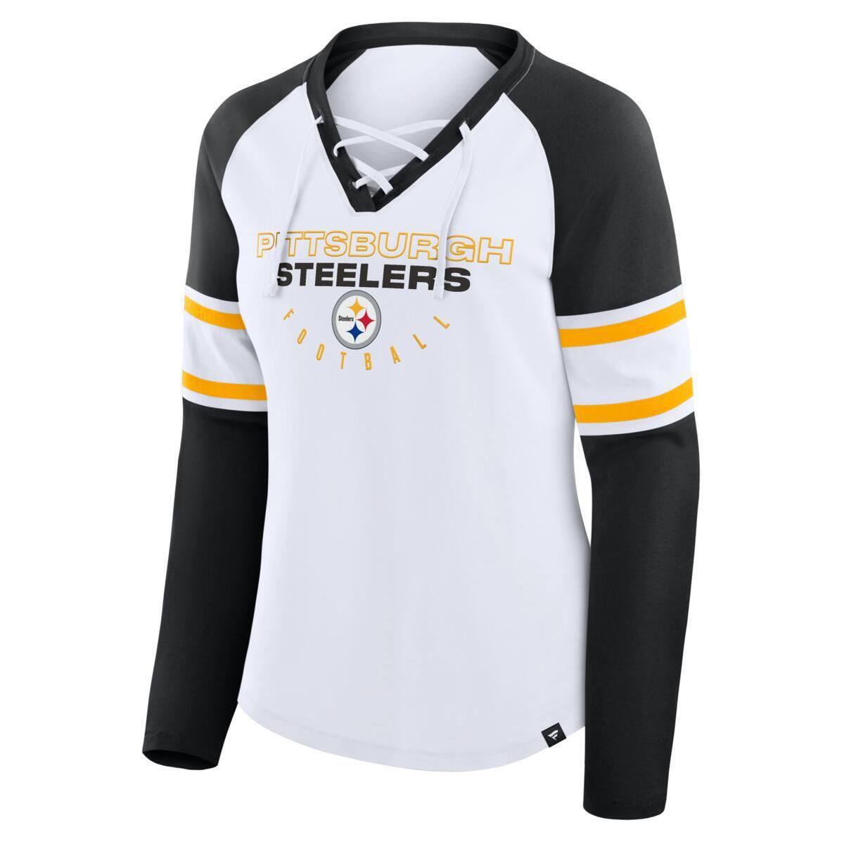 Womens NFL Fanatics Pittsburgh Steelers Blitz Lace Up Tee