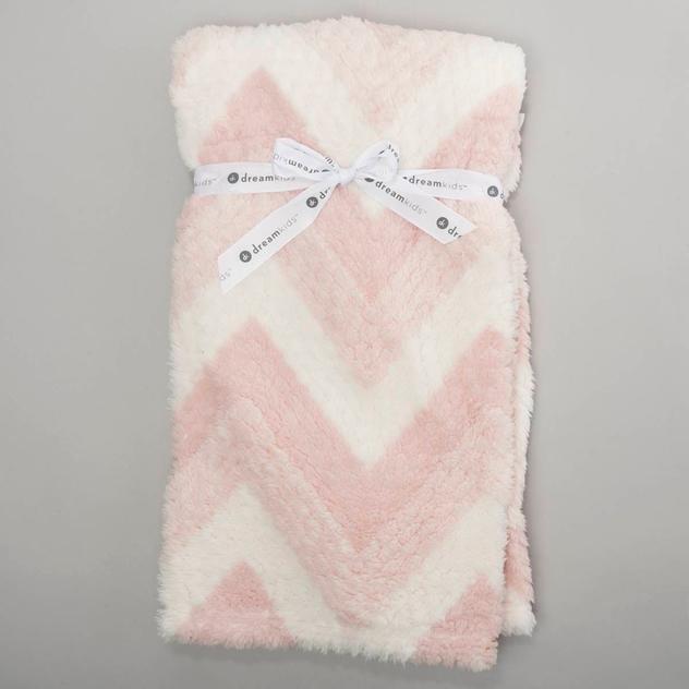 Dreamkids™ Chevron Tri-Color Blanket - Pink