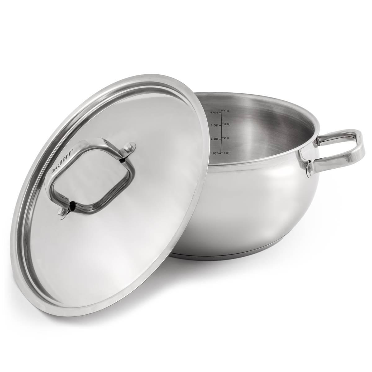 BergHOFF Belly Shape 18/10 Stainless Steel Stockpot w/ Lid
