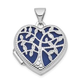 Gold Classics(tm) 14kt. White Gold 18mm Heart with Tree Locket
