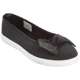 Womens Ashley Blue Canvas with Bow Slip On Flats