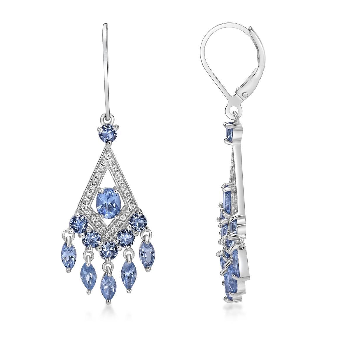 Gemminded Oval Marquise & Round Aquamarine Earrings