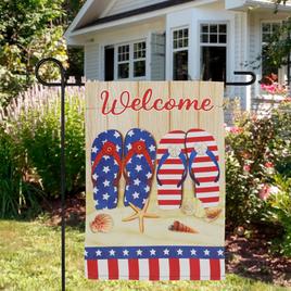 Northlight Seasonal Sandy Beach "Welcome" Patriotic Garden Flag