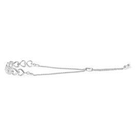 Haus of Brilliance Silver 1/10ctw. Diamond Heart Bolo Bracelet