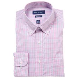 Mens Architect(R) High Performance Plaid Dress Shirt - Pink/Blue