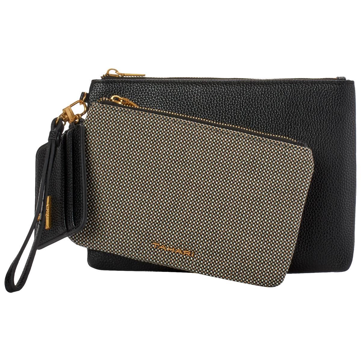 Womens Tahari Marty Woven Pouch Set