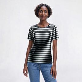Womens Hasting & Smith Short Sleeve Stripe Round Neck Tee
