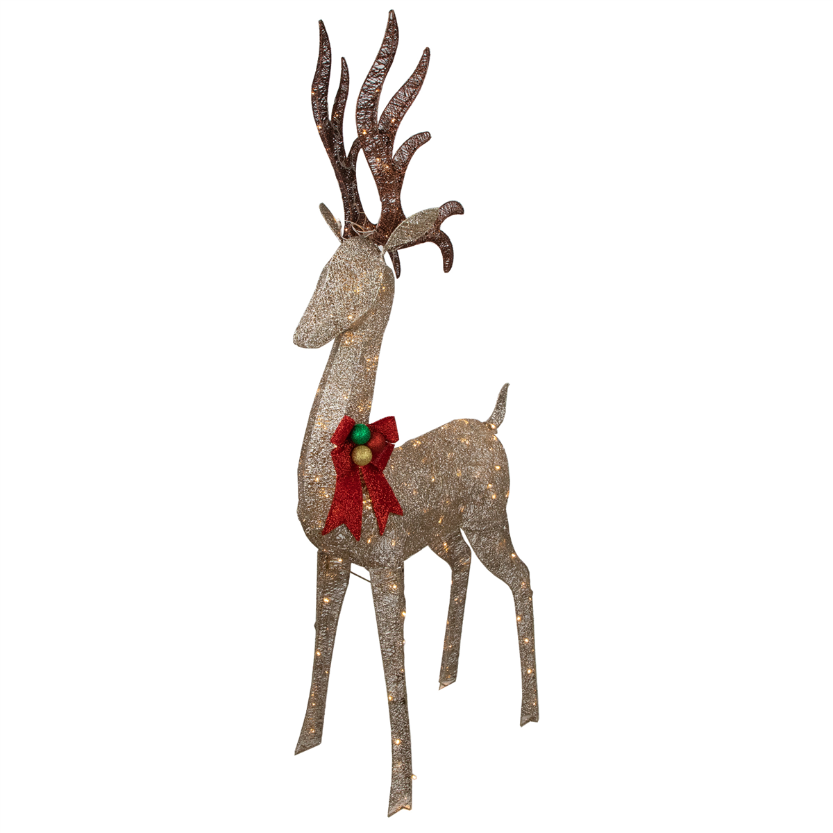 Northlight 74in. LED Champagne Deer Outdoor Christmas Decor