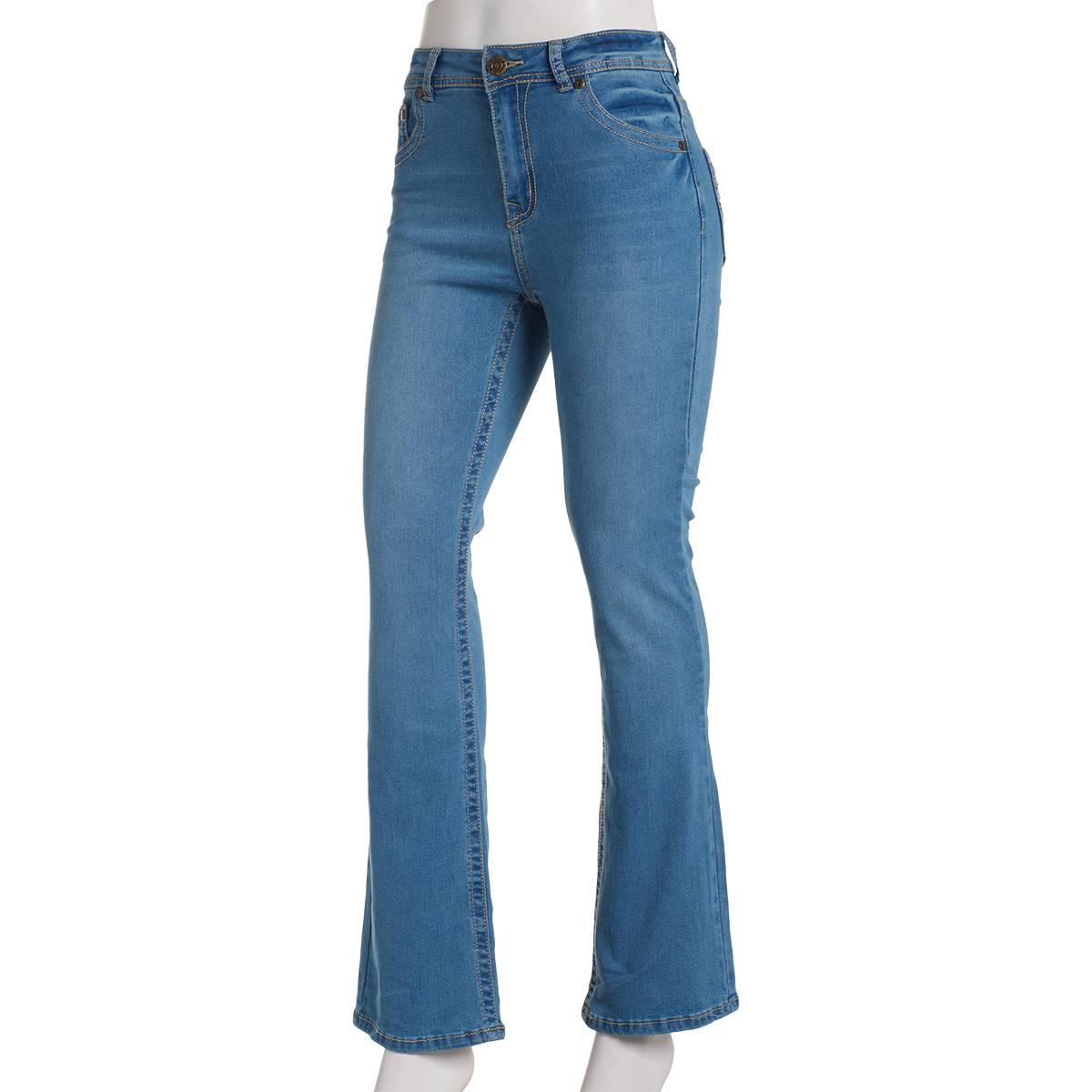 Juniors Gogo Jeans Mid Rise Bootcut Rhinestone Pocket Jeans