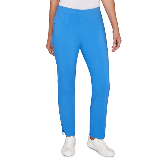 Womens Hearts of Palm Embraceable Blue Casual Ankle Pants