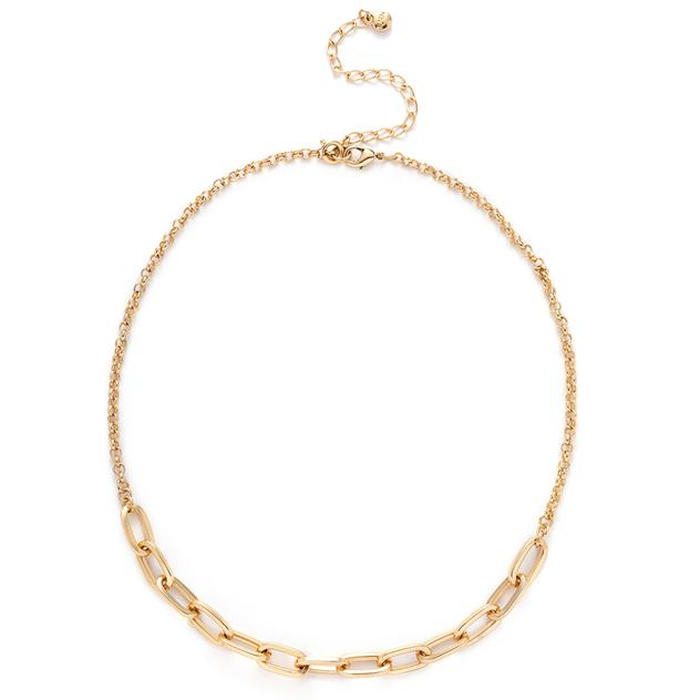 Wearable Art Gold-Tone Rolo & Paper Clip Chain Necklace