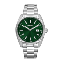 Mens DKNY Date Fluted Bezel Stainless Steel Watch - DK1G133M0065