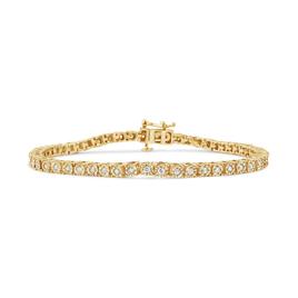 Haus of Brilliance Yellow Gold over Silver Tennis Bracelet