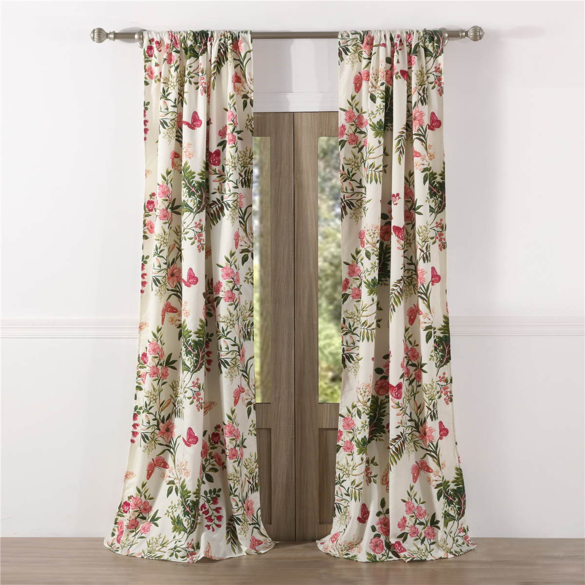 Greenland Home Fashions(tm) Butterflies 2pc. Curtain Panel Set