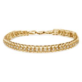 Haus of Brilliance Yellow Gold Diamond Link Tennis Bracelet