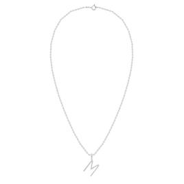 Nova Star® Sterling Silver Lab-Grown Diamond Initial M Pendant