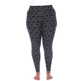 Plus Size White Mark High-Rise Heart Print Leggings