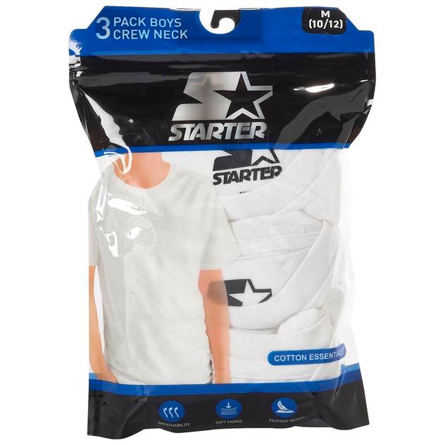 Boys Starter® 3pk. White Crew Neck Undershirts
