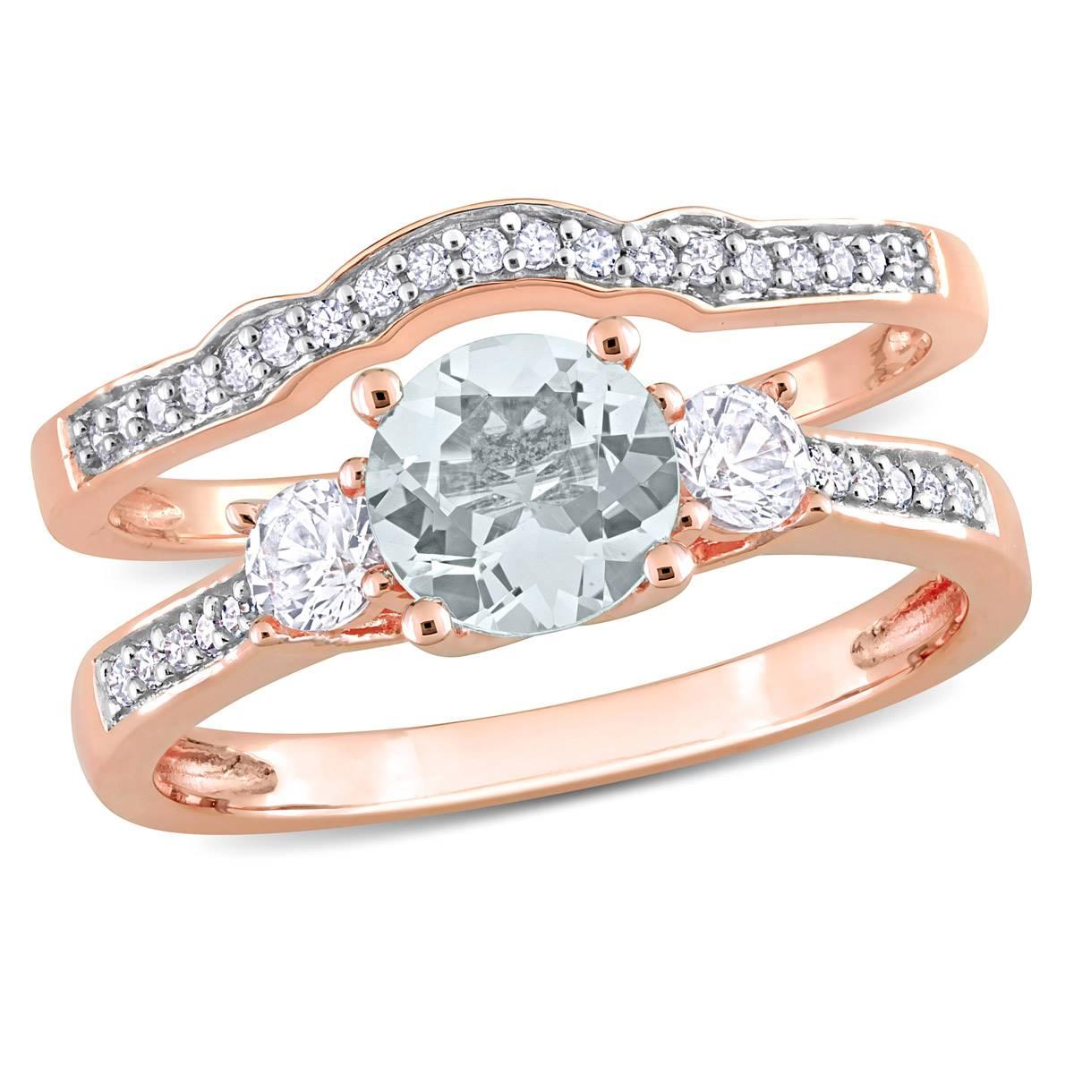 Gemstone Classics(tm) 10kt. Rose Gold 7/8ct. Aquamarine Ring
