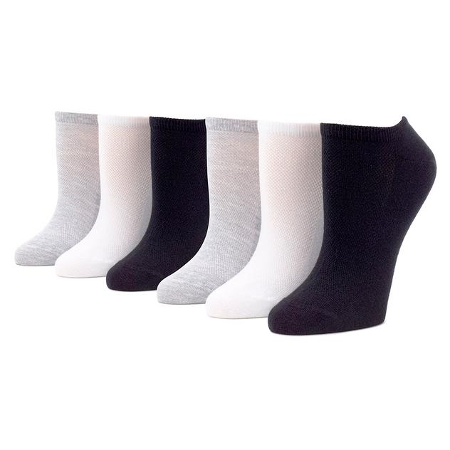 Womens HUE® 6pk. Cotton Mesh Sport No Show Socks