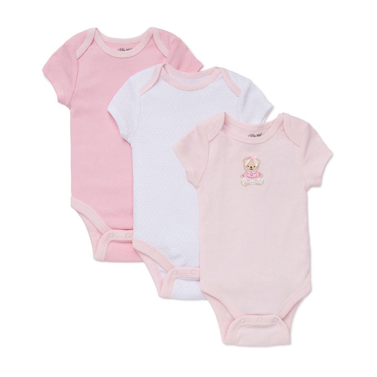 Baby Girl (NB-9M) Little Me 3pk. Sweet Bear Bodysuits