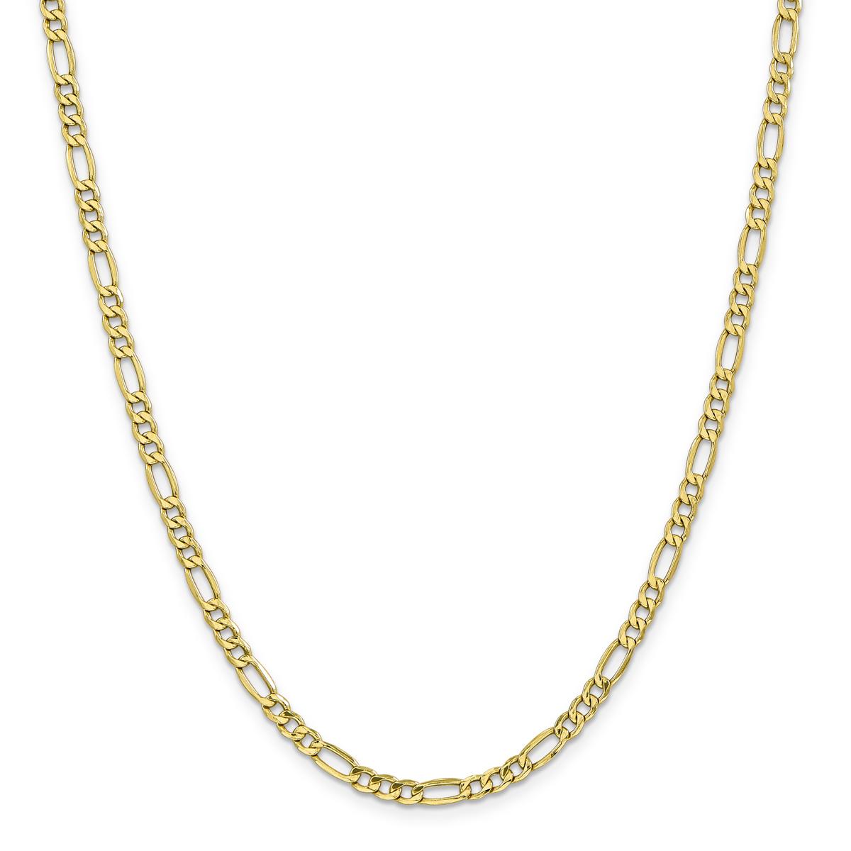 Unisex Gold Classics(tm) 10kt. 4.4mm 18in. Semi-Solid Figaro Chain