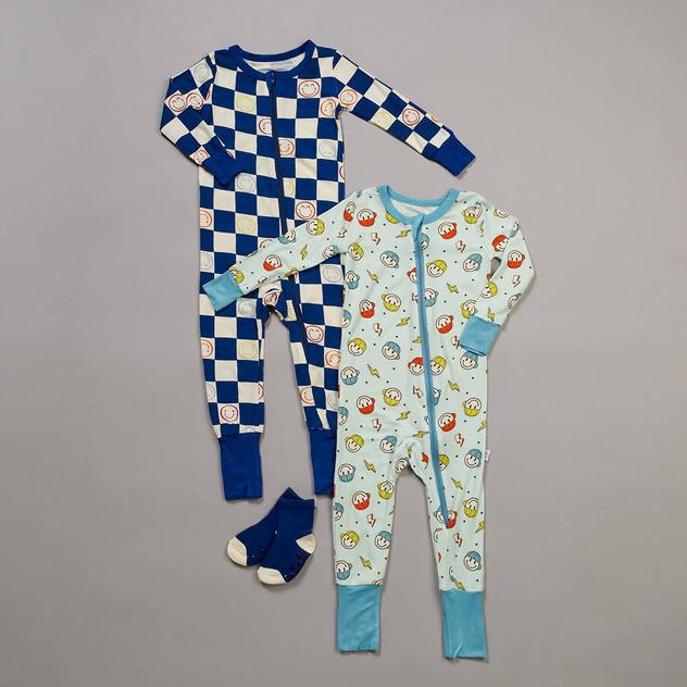 Baby Girl (12-24M) Sleep On It® 2pk. Smiley & Checked Pajama Set