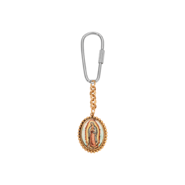 Symbols of Faith Gold Tone Oval Spiritual Decal Key Chain