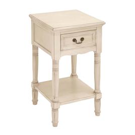 9th & Pike(R) Cream Wood Traditional Accent Table