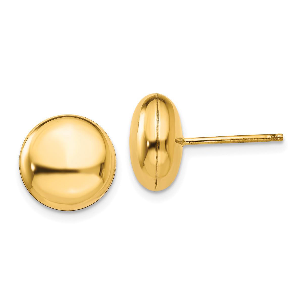 Gold Classics(tm) 14k Polished 10.5mm Button Stud Earrings