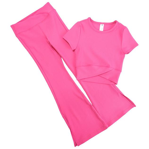 Girls (7-12) 90 Degree® by Reflex Rib Top w/ Rib Flare Leggings
