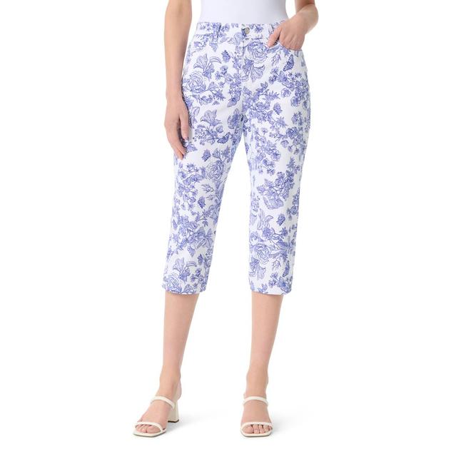Womens Gloria Vanderbilt Amanda Floral Capris with Slit Hem
