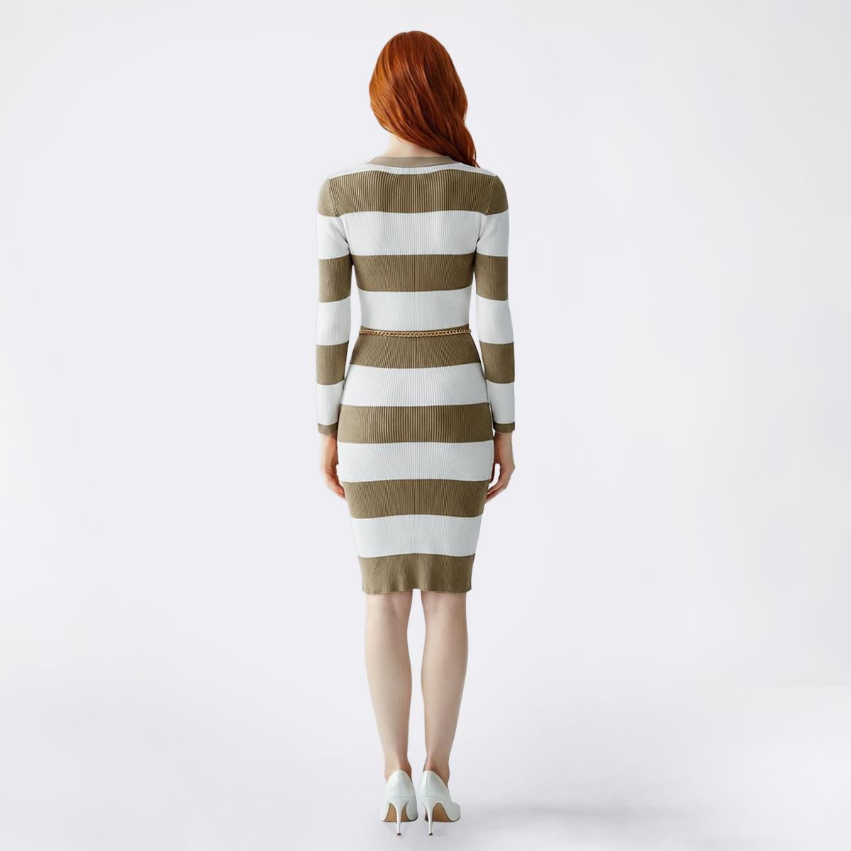 Juniors Madden Girl Stripe Sweater Dress w/ Chain Belt