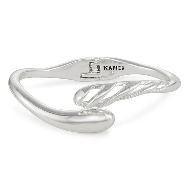 Napier Silver-Tone Horizontal Bypass Bangle Bracelet