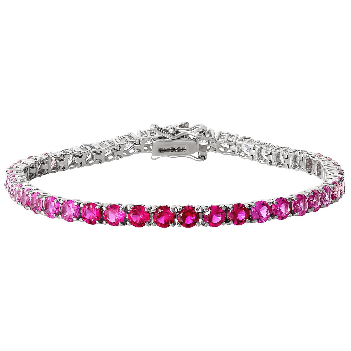 Splendere 7.25in. Multi-Color Cubic Zirconia Tennis Bracelet