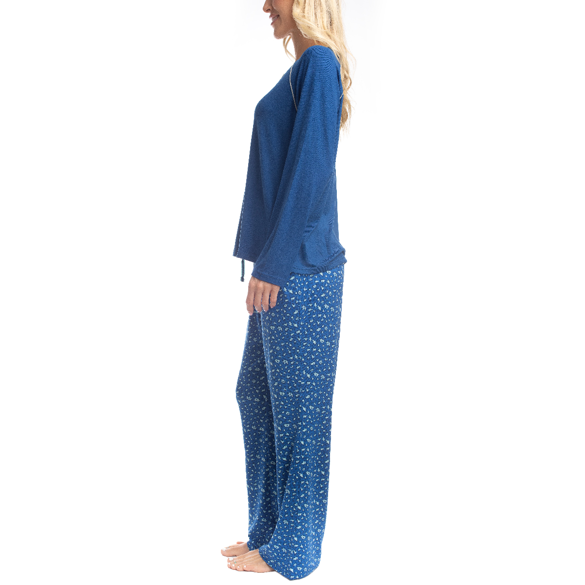 Womens Goodnight Kiss Cherry & Merry Leopard Henley Pajama Set