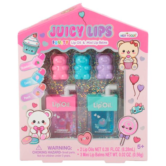 Girls Hot Focus® 5pc. Mini Lip Balm & Lip Oil Juicy Lips Set
