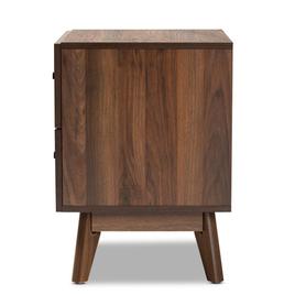 Baxton Studio Hartman Walnut Brown Wood 2-Drawer Nightstand