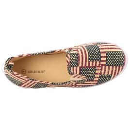 Womens Ashley Blue Twin Gore Flag Canvas Slip Ons