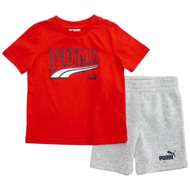 Toddler Boy Puma® Short Sleeve Jersey Tee & Marled Shorts Set