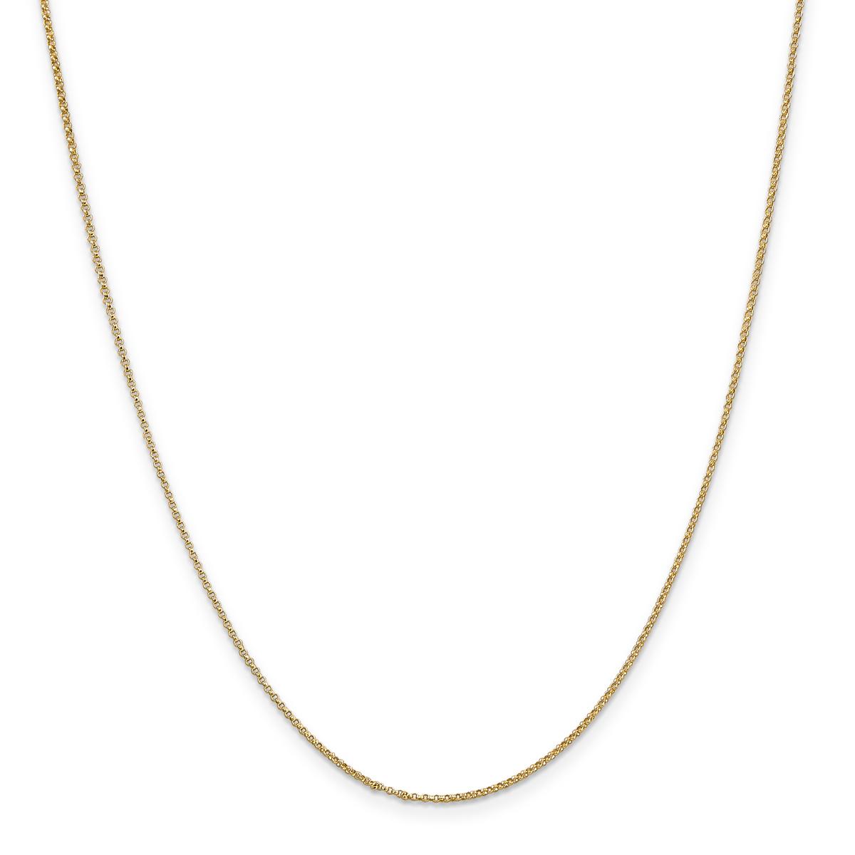 Unisex Gold Classics(tm) 1.15mm. 14k Gold Solid Rolo Chain Necklace