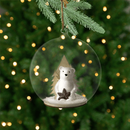 Northlight Polar Bear in Snow Glass Globe Christmas Ornament