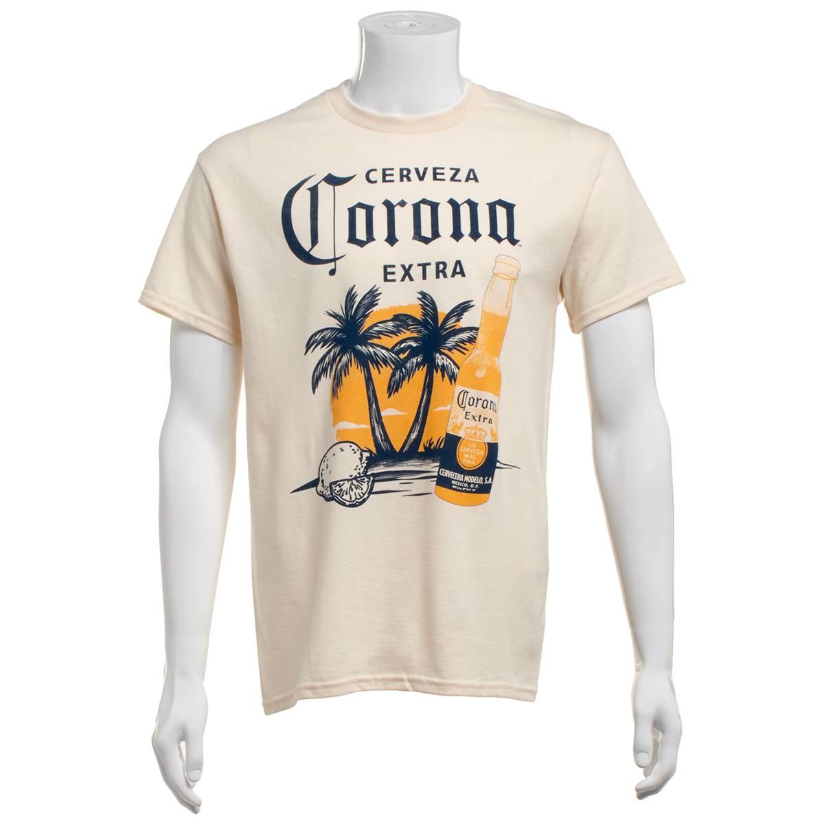 Mens Corona Palm Tree Short Sleeve Graphic Tee