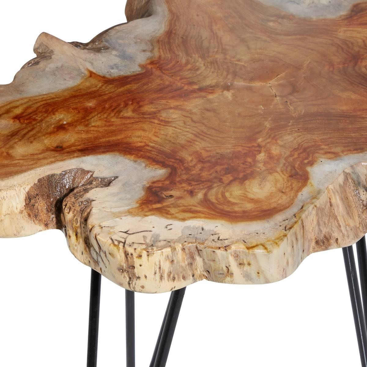 9th & Pike® Brown Teak Wood Contemporary Accent Table - Set of 2